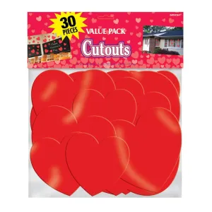 Amscan Valentines Paper Heart Cutouts 30pk